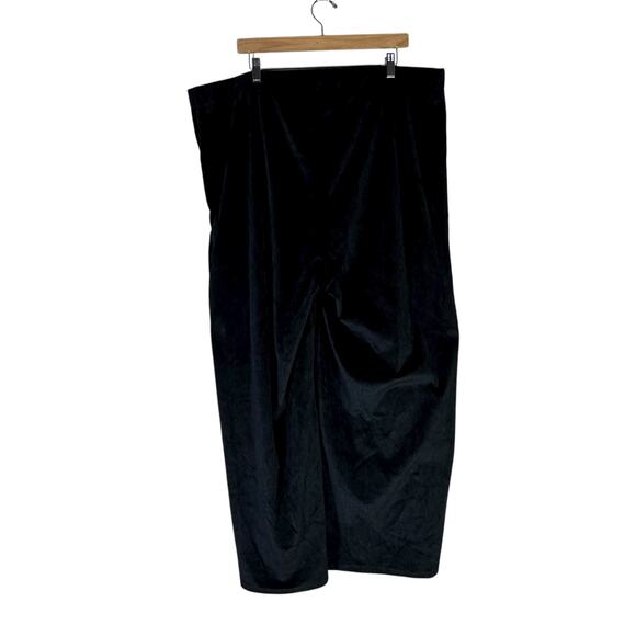 ModCloth Wide Leg Pants Womens 2X Black Velvet High Rise Pull On Boho Clean Girl - Picture 5 of 7
